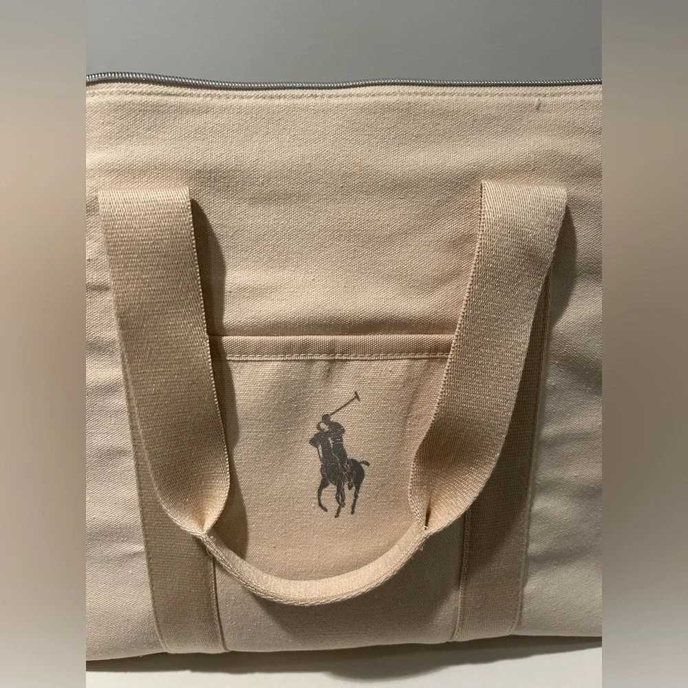 Polo by Ralph Lauren Cream Canvas Duffel Tote Bag - EUC one owner. - Picture 6 of 16